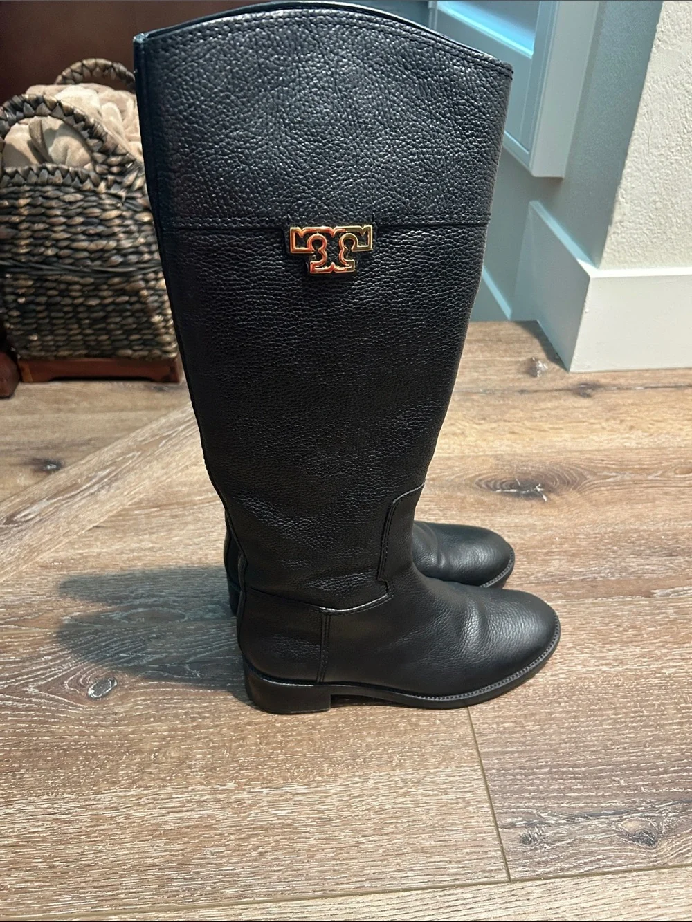 Tory Burch Black Leather Tall/Riding Riding Boots